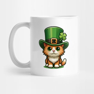 Lucky Cat - St Patrick's Day Cat With Hat - Cute Kitten Saint Patrick's Day Mug